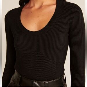 Abercrombie Scoop Neck Ribbed Bodysuit